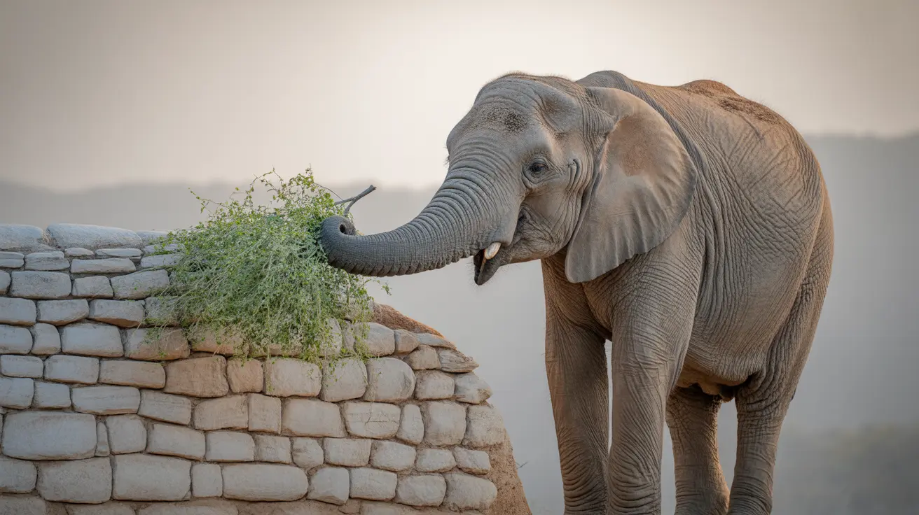 Zoo animals feeding on fresh natural browse from trees and shrubs