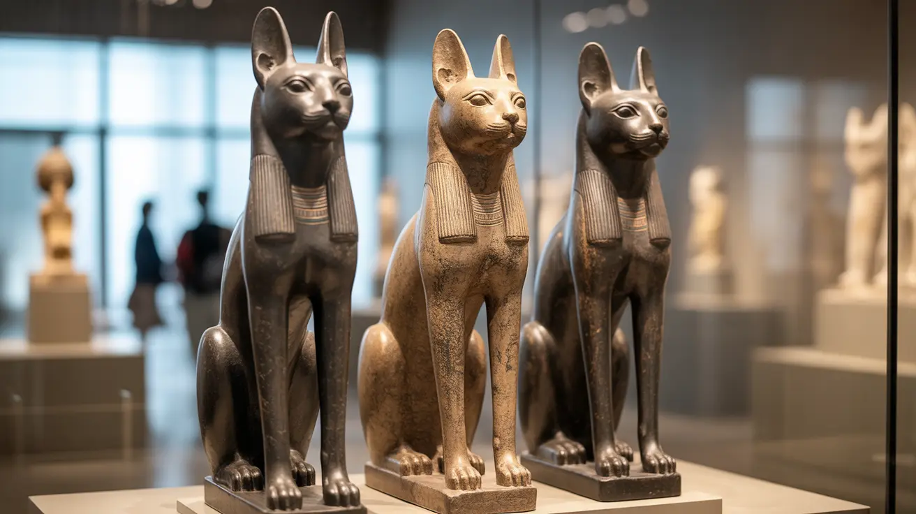 Preserved ancient Egyptian animal mummy displayed in decorated linen wrappings