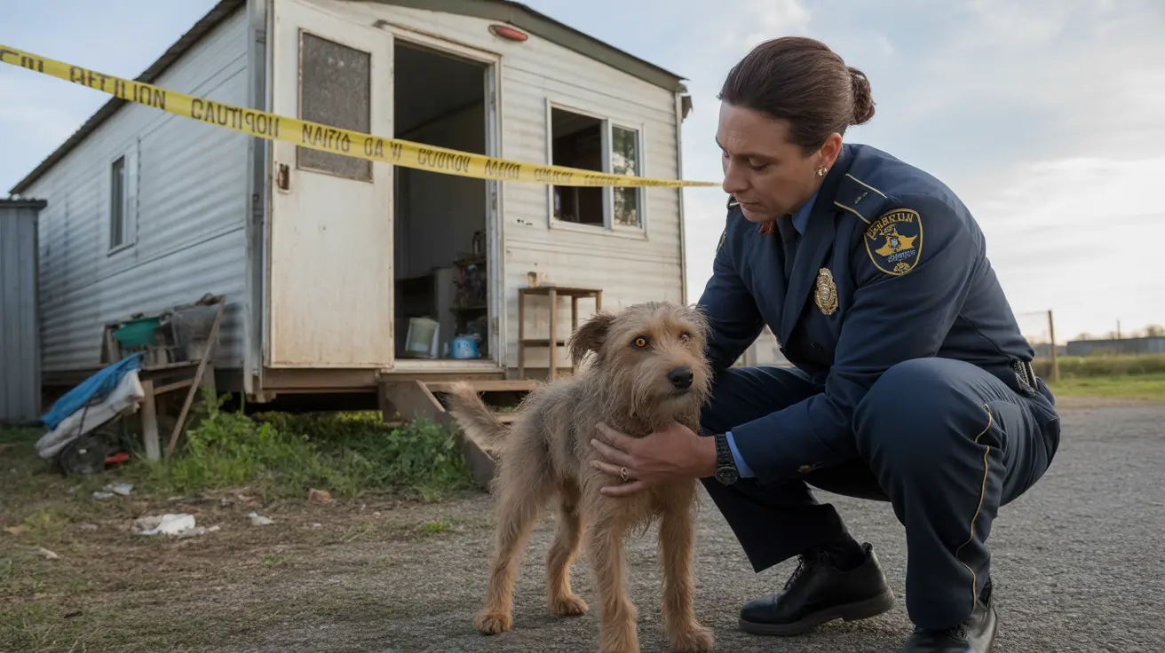 Residential trailer with multiple animals highlighting animal neglect situation