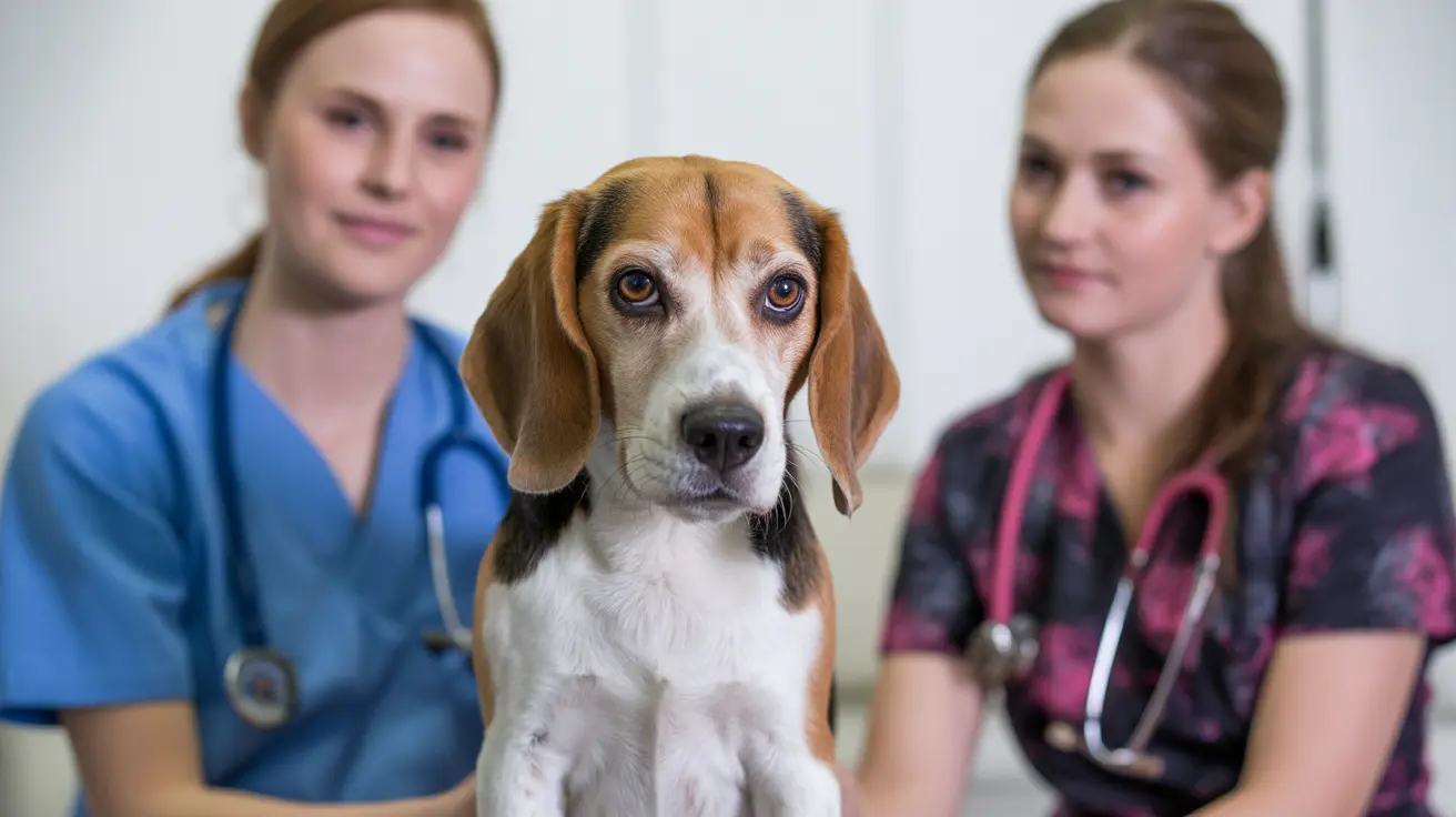 Veterinarian administering rabies vaccine to a dog in Maine