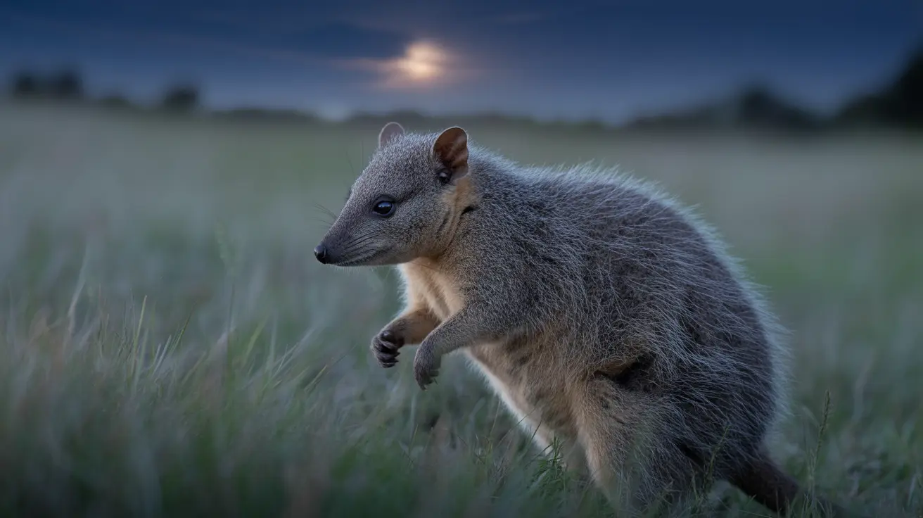 Australian bettong demonstrating powerful bite force breaking open hard seed