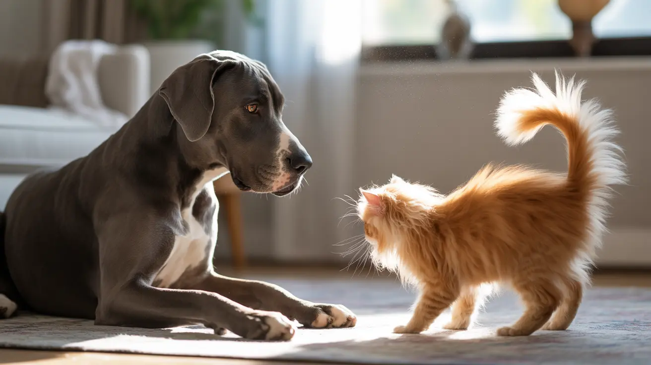 グレートデーンは猫と仲良くできる？平和共存のための完全ガイド