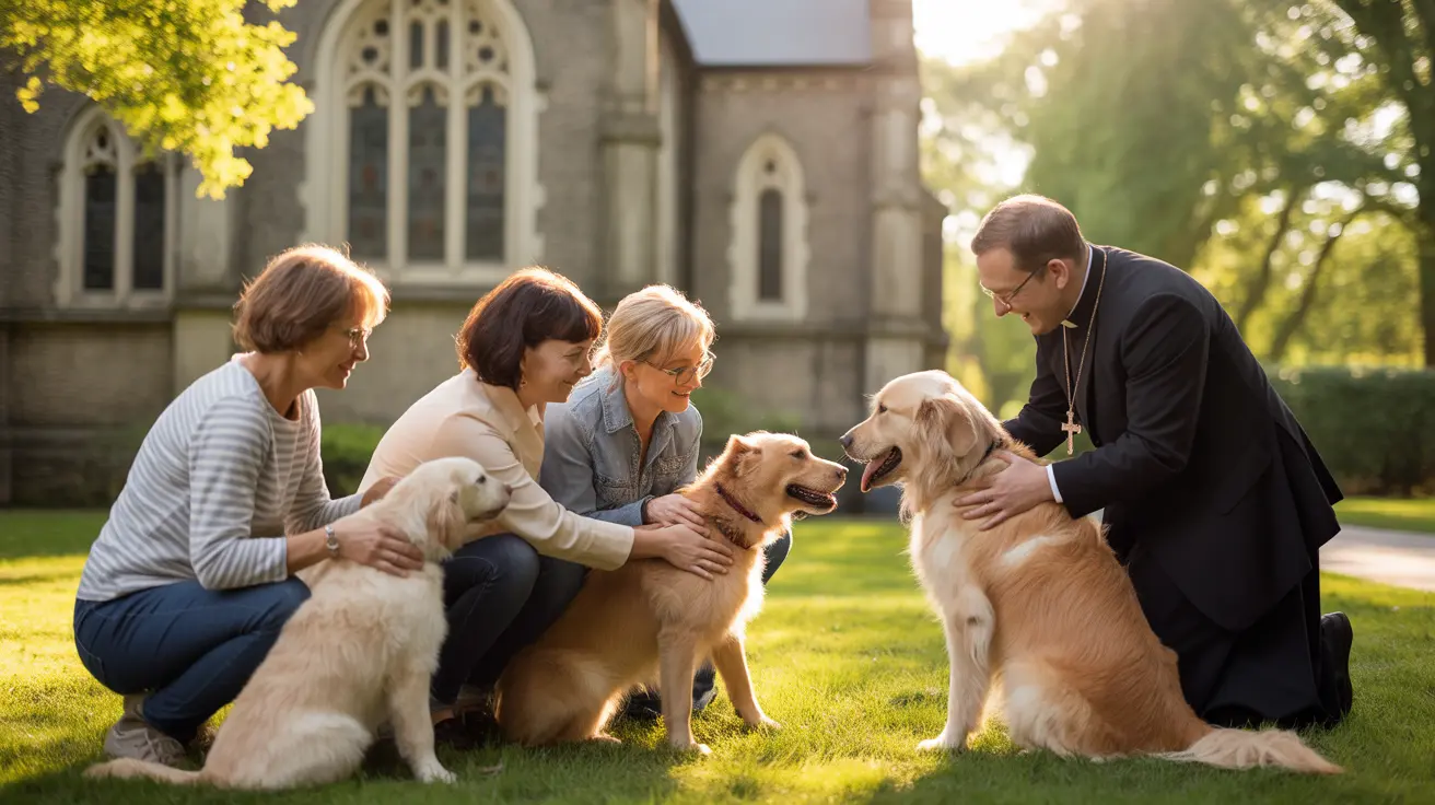 Community gathering at St. John's Episcopal Church for the Blessing of the Animals ceremony
