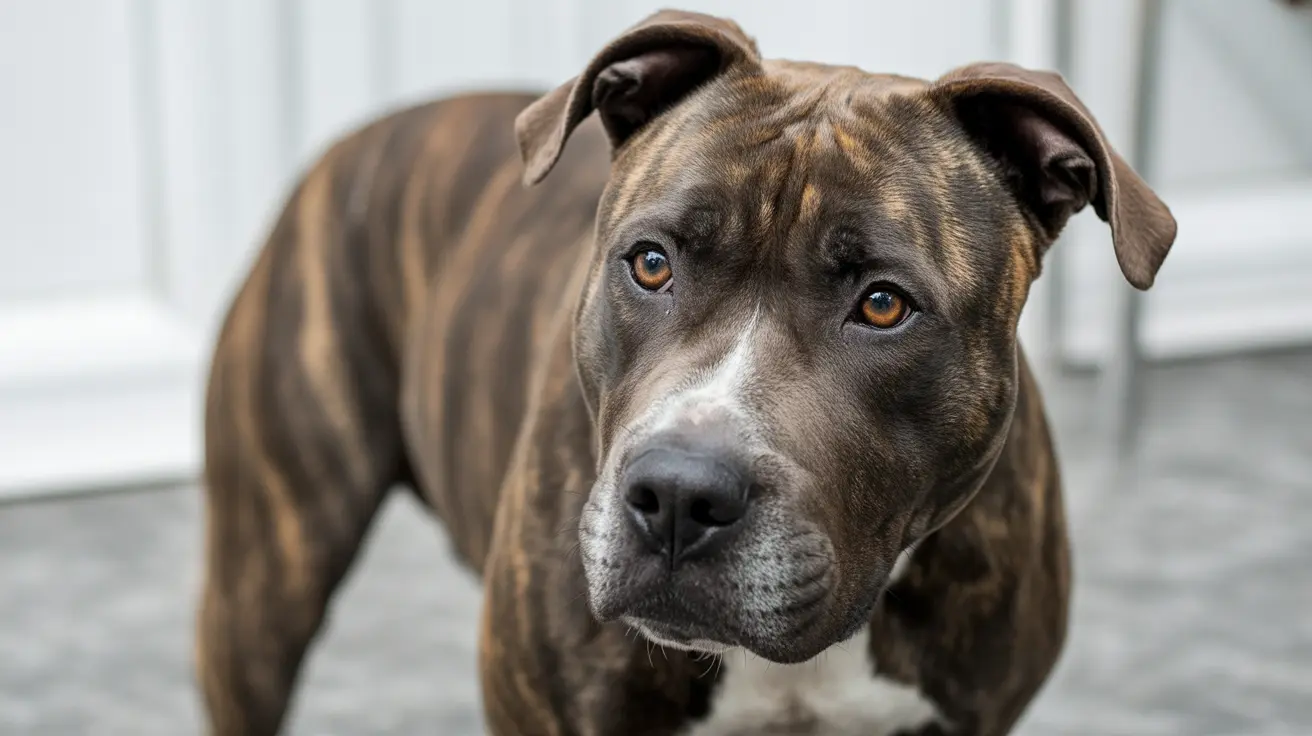 Shelter dog standing on hind legs gnawing lock to open door and escape