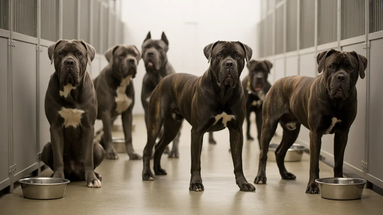 Six large Cane Corso dogs seized during an Arizona animal cruelty investigation