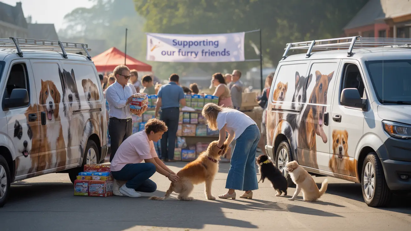 Volunteers collecting cans and kibble donations at Palm Springs Animal Shelter food drive event