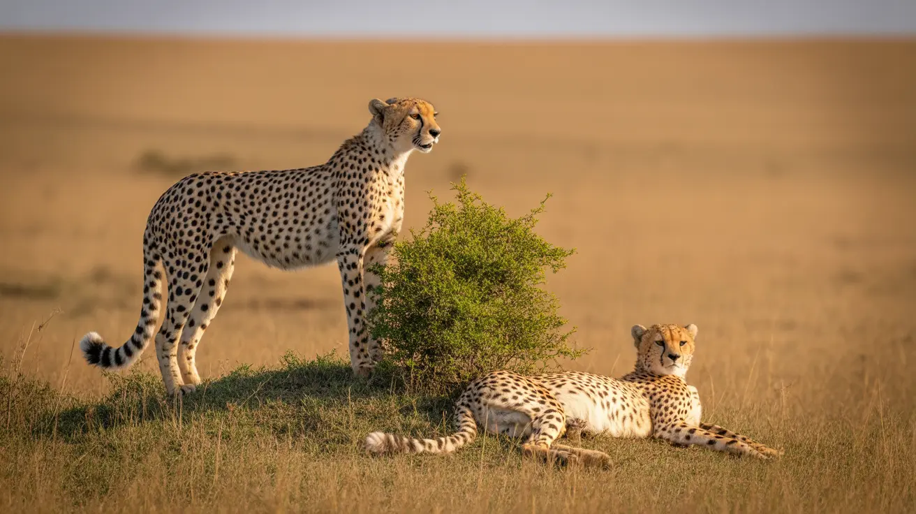 Cheetah in the wild with spotted fur in Namibian landscape