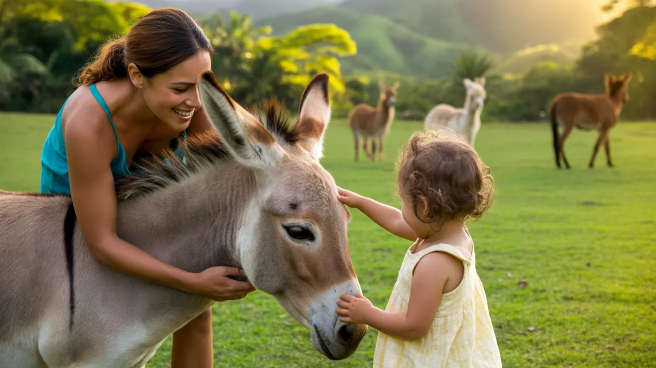 Children interacting with farm animals at The Blessed Lamb Farm sanctuary in Florida