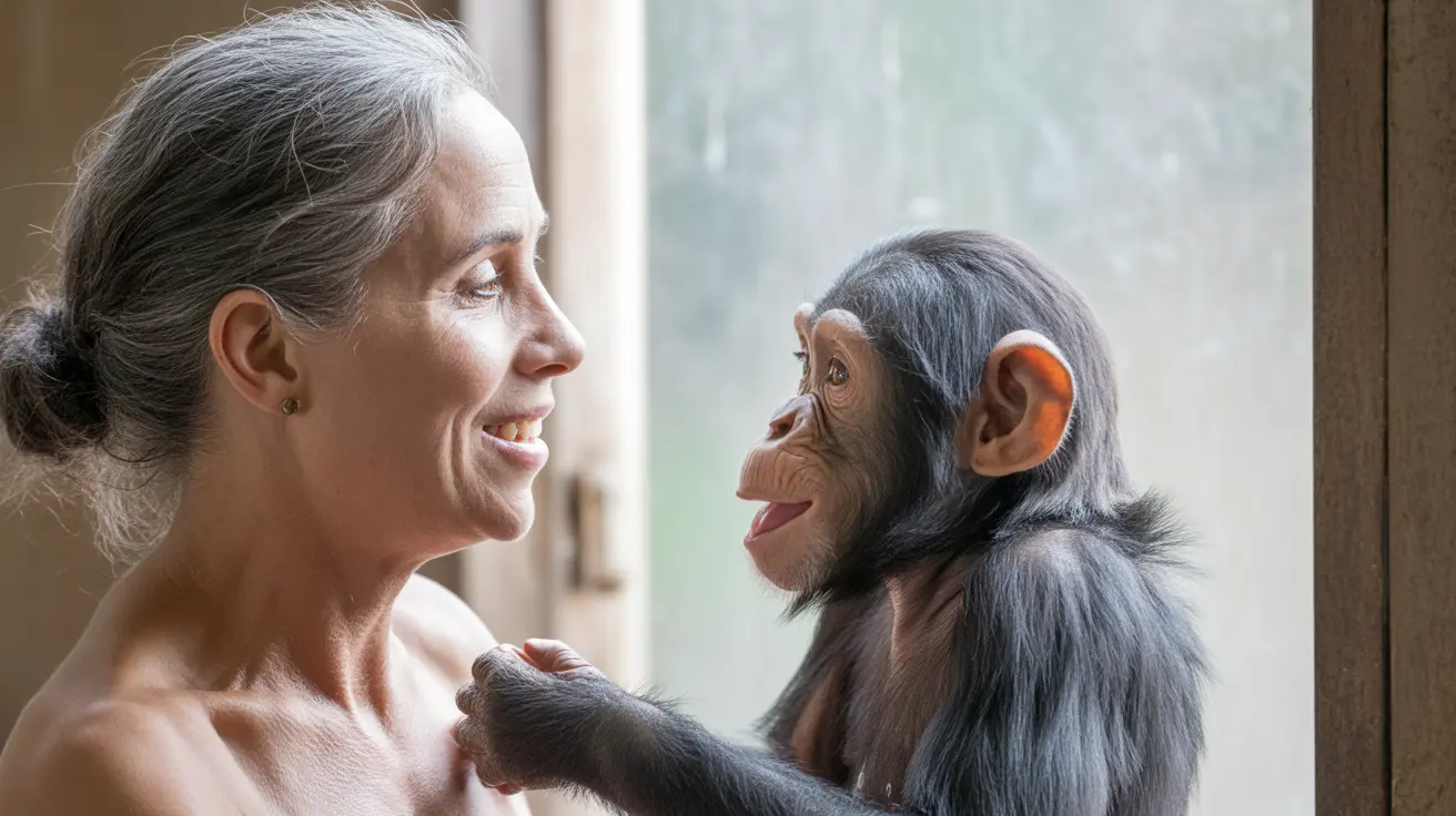 Jane Goodall observing chimpanzees in their natural habitat