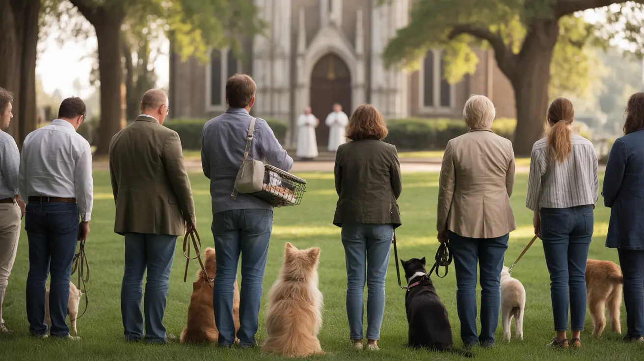 Pets and owners gathered on St. Andrew's Episcopal Church front lawn for Blessing of the Animals event