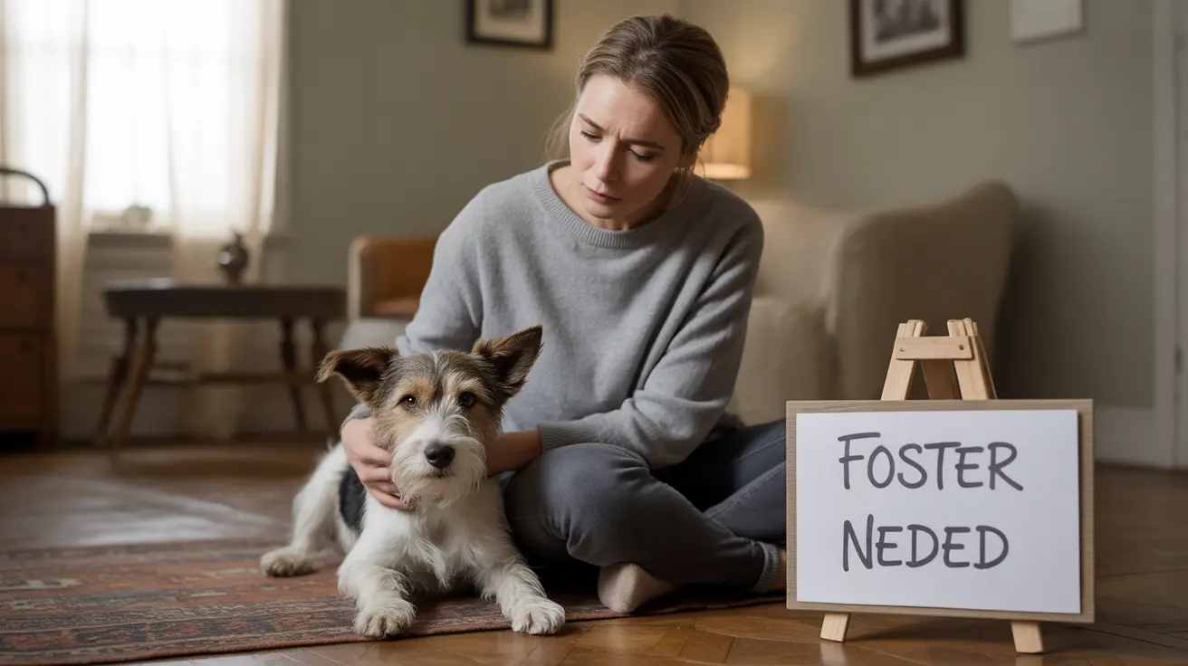 Rescue dog being cared for in a foster home environment
