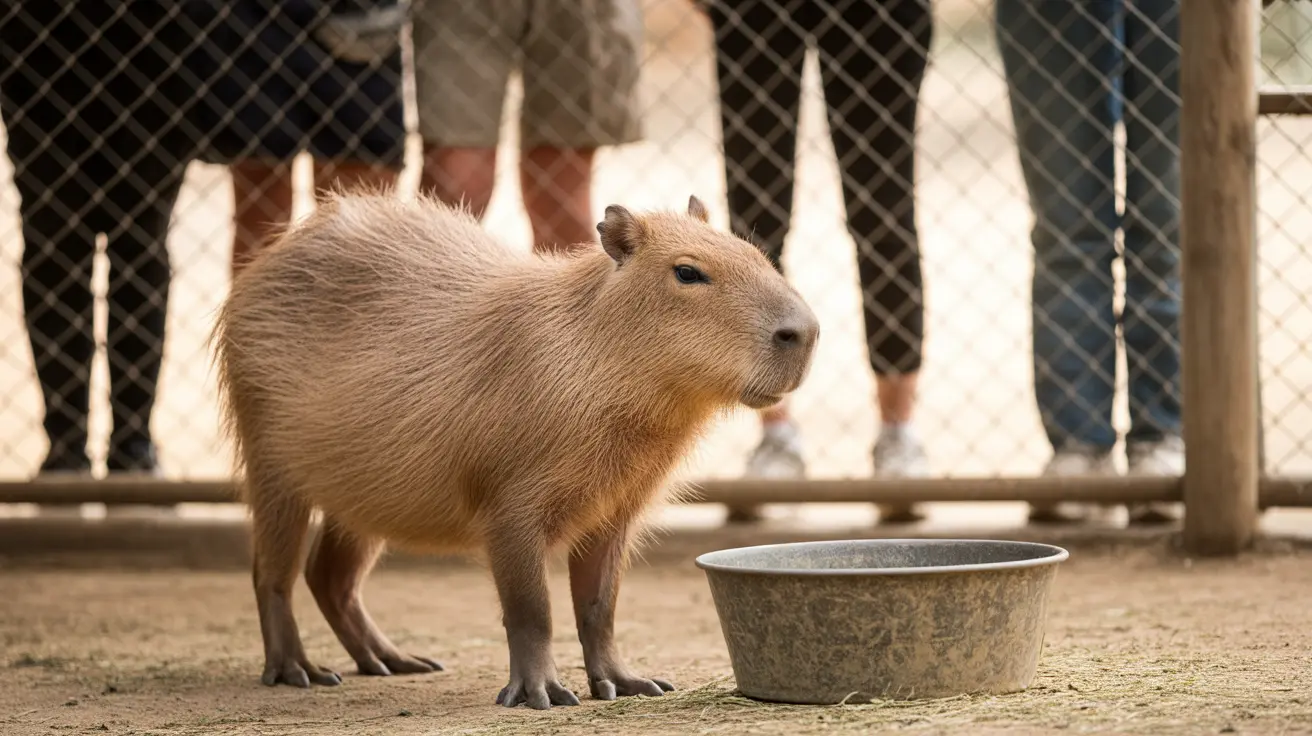 Close-up of a capybara at Ghost Ranch Exotics in Arizona interacting with visitors