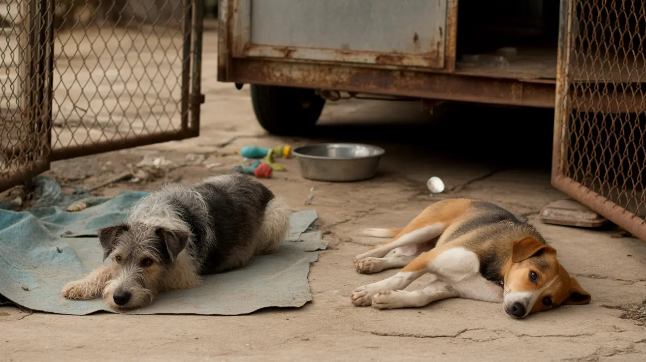 Trailer park setting illustrating animal neglect with multiple dead dogs discovered