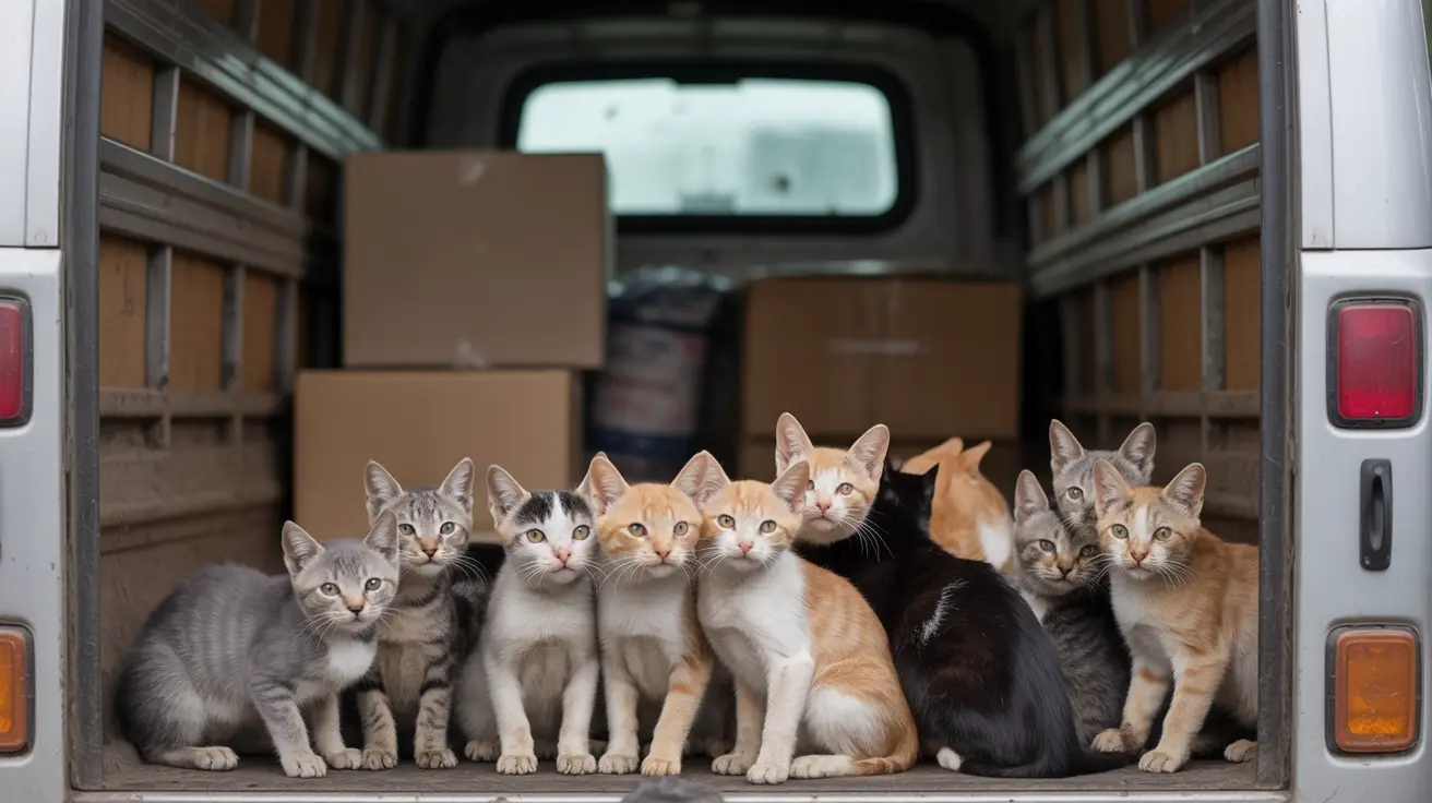 Cats housed in overcrowded, neglected conditions inside a U-Haul truck
