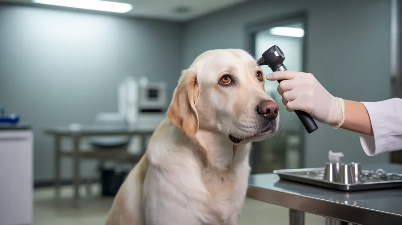 Close-up of a dog’s eye showing details of the iris and pupil