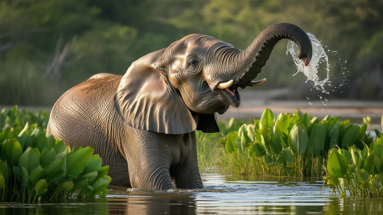 Rescued elephants roaming freely in an ethical sanctuary in Thailand