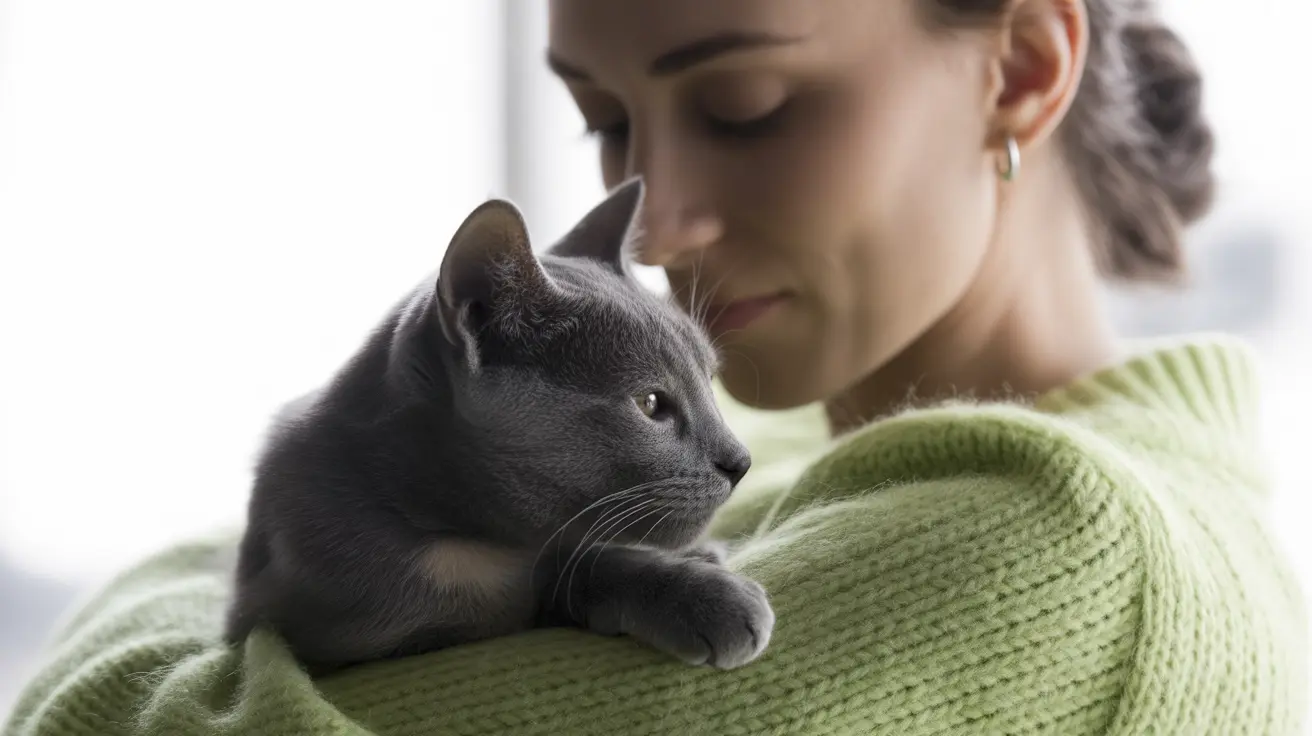 Person with emotional support animal providing mental health comfort