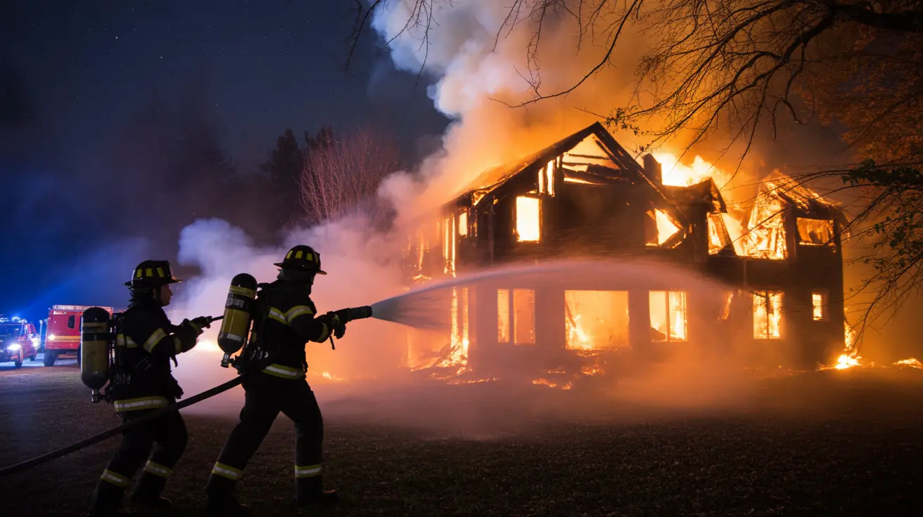 Firefighters rescuing pets from a house fire in South Charleston