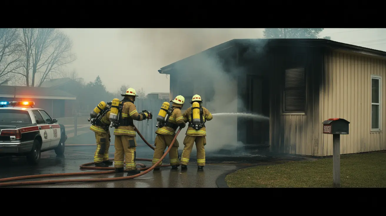 Firefighters rescuing pets from a house fire in Old Town Spring, Texas