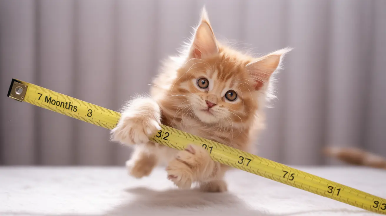 A fluffy orange kitten playfully interacting with a yellow measuring tape