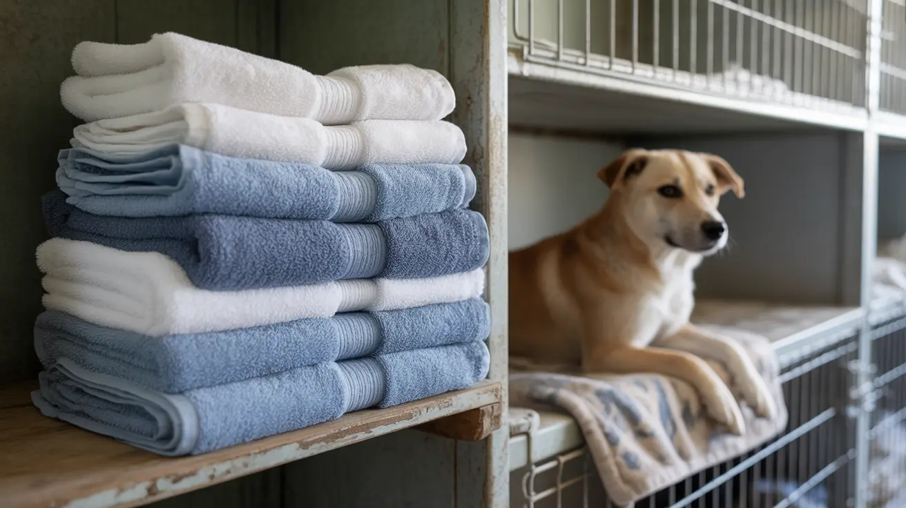 Stacks of clean towels donated to an animal rescue shelter