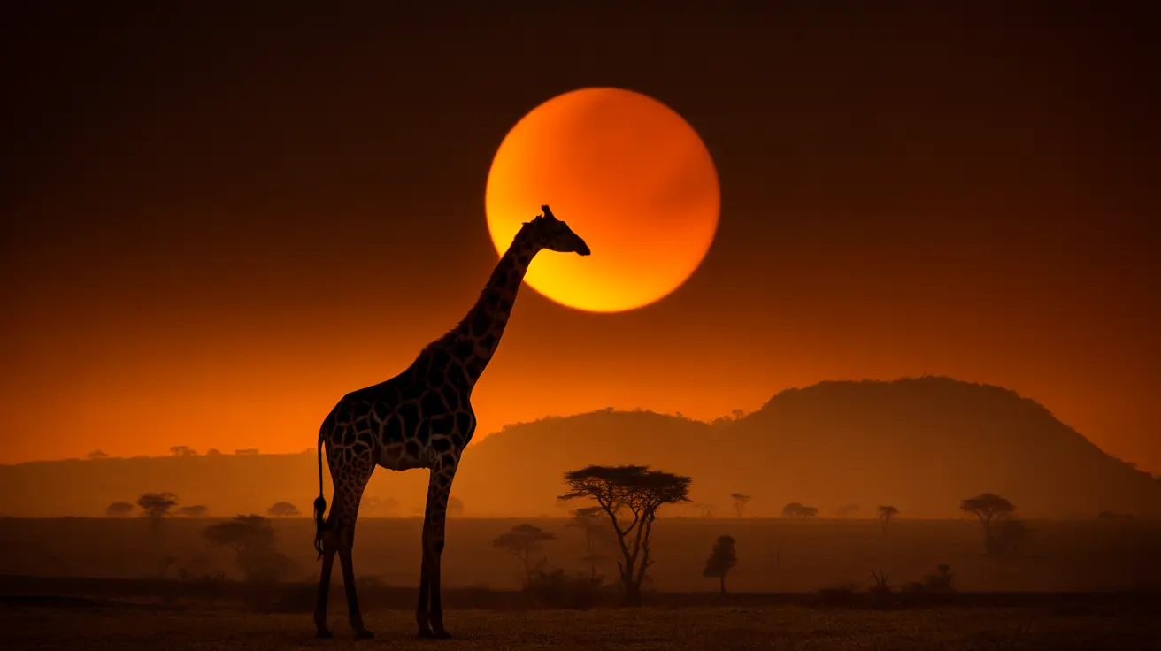 Animals reacting to sudden darkness during a solar eclipse