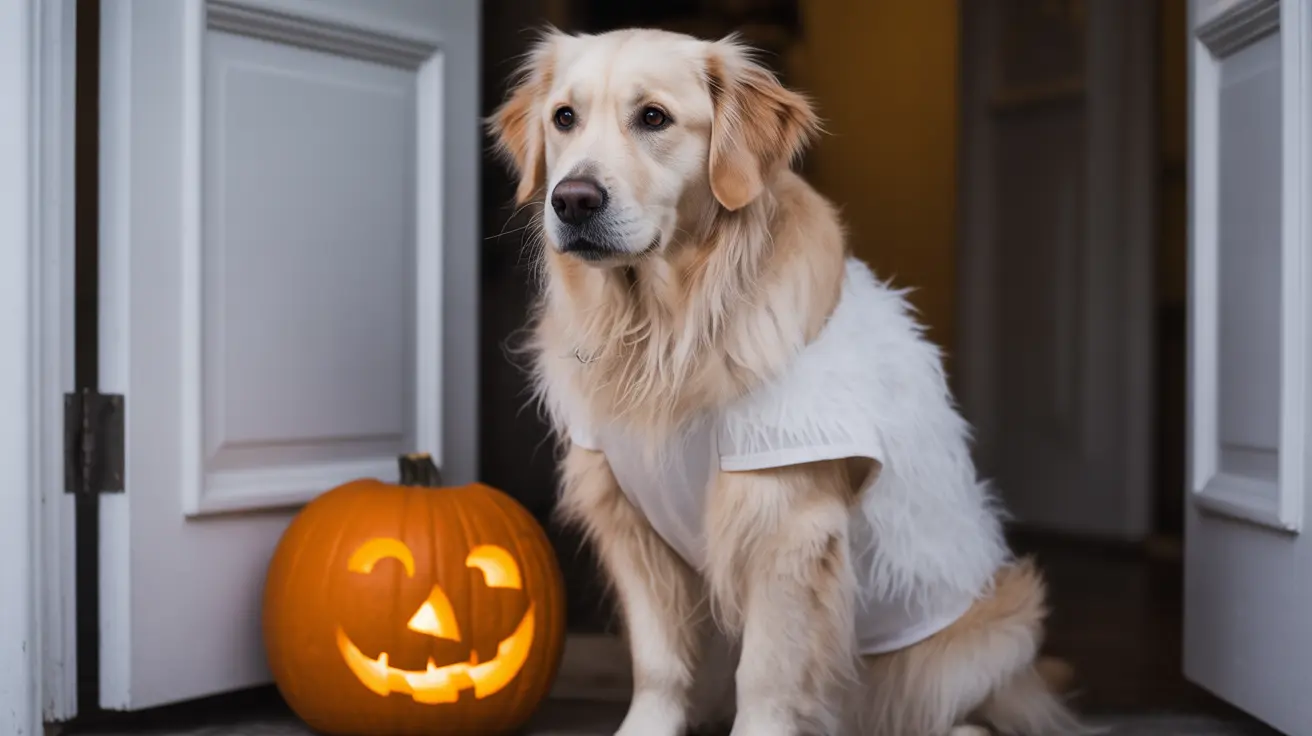 Pets dressed in Halloween costumes participating in a festive community event