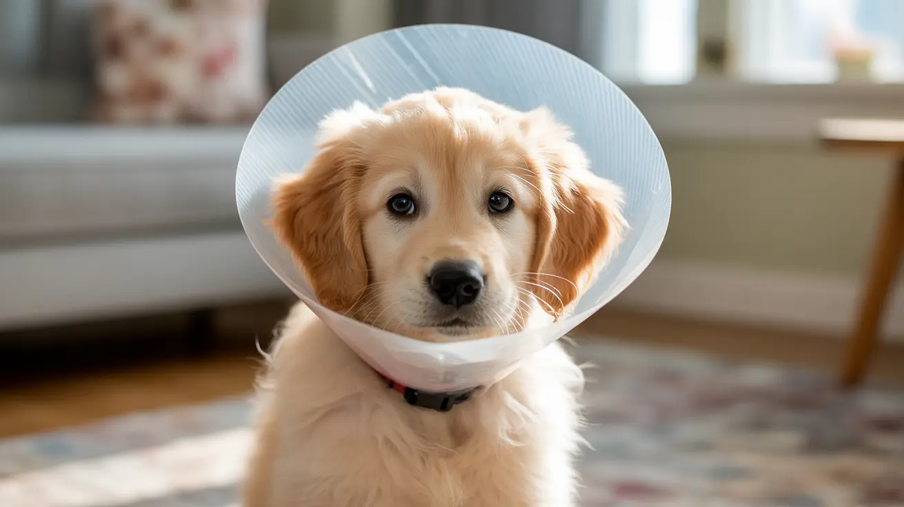 Golden retriever puppy receiving veterinary care for parvovirus infection