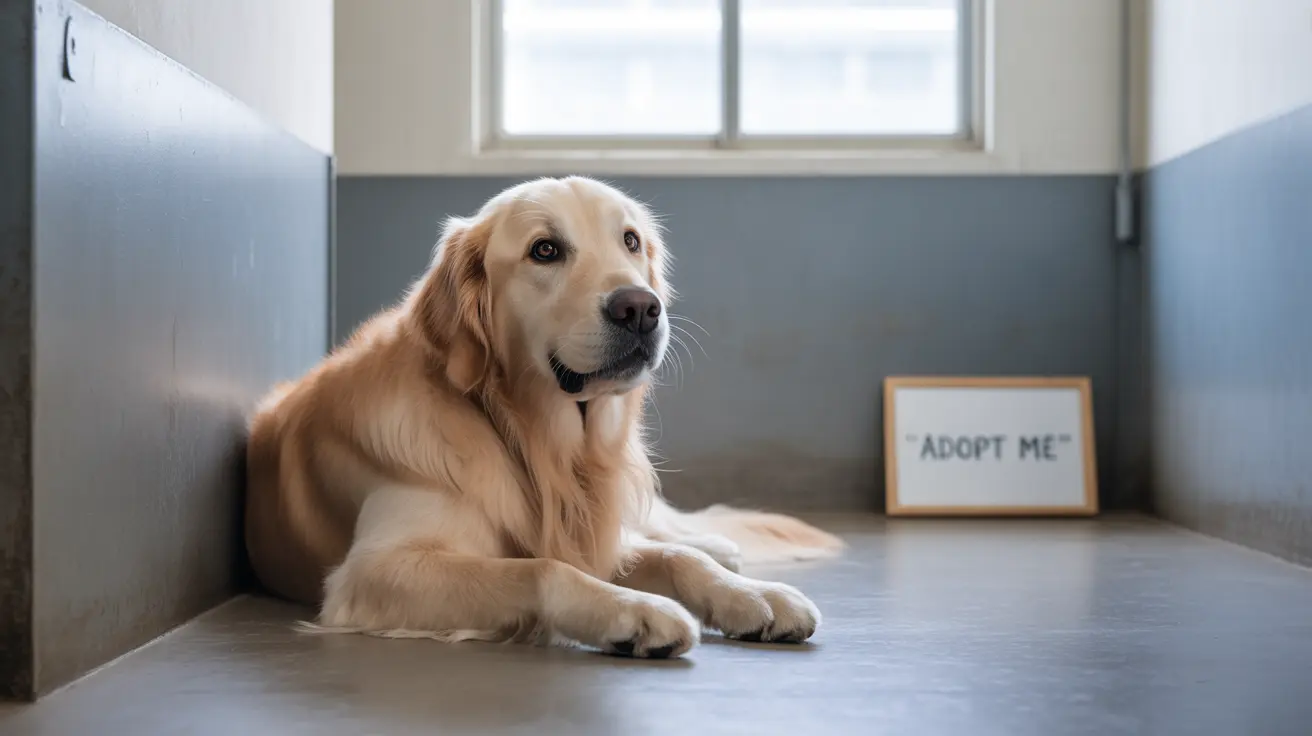 Happy adopted dog with family at LA animal shelter adoption event