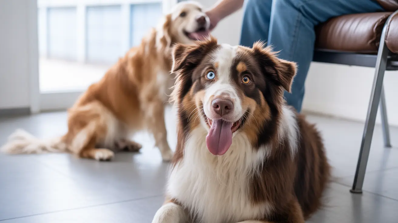Happy dog and cat receiving pet vaccines at a free clinic in Illinois
