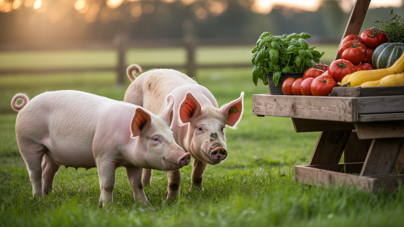 Rescued farm animals grazing peacefully at Happy Compromise Farm sanctuary in Waverly, New York