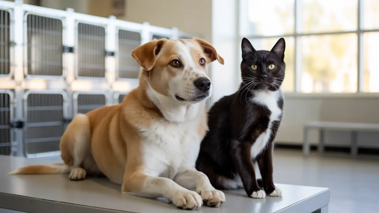 Photo contest entry showing a happy pet with a shelter animal promoting animal adoption in New York