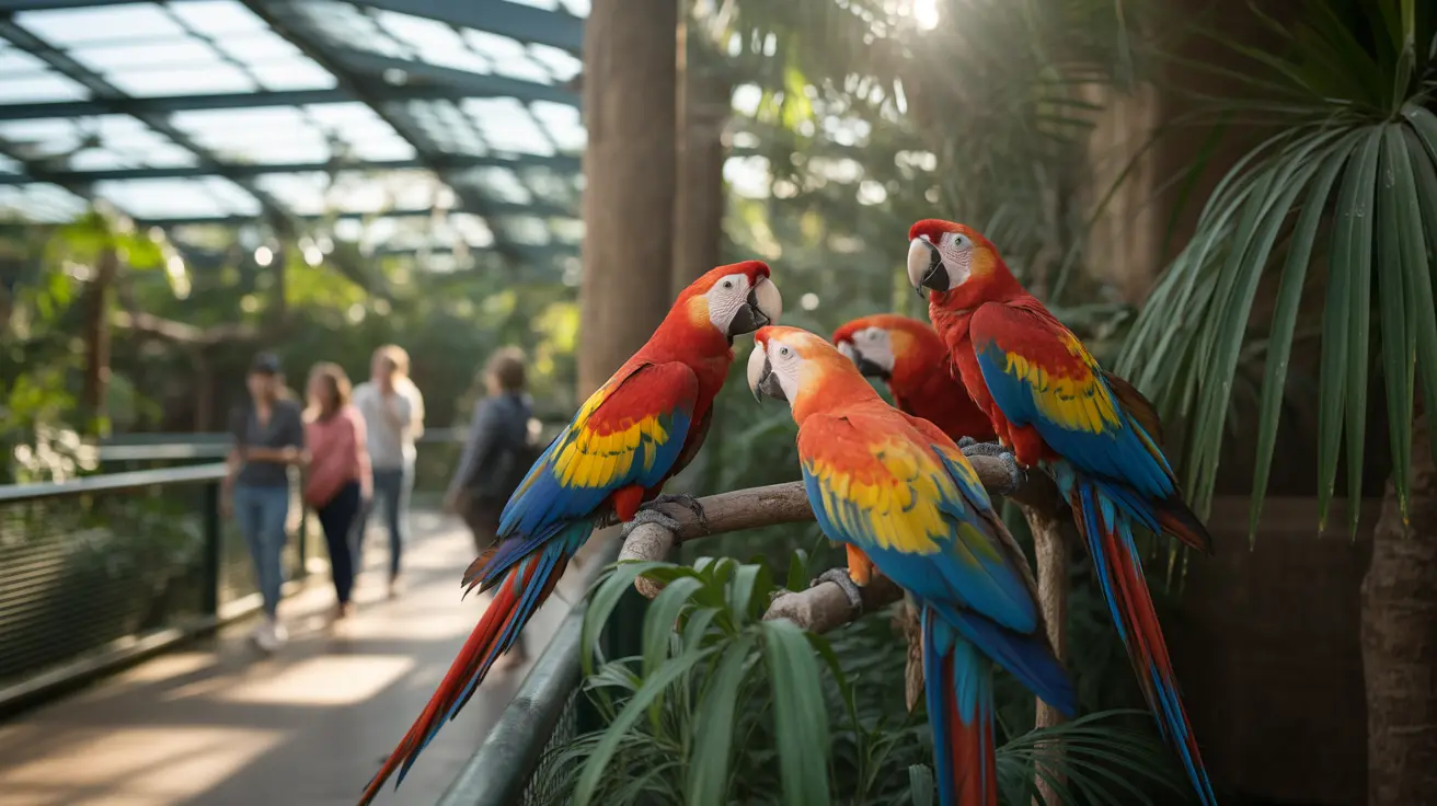 Indoor zoo exhibit featuring diverse wildlife in a climate-controlled environment at Animal Adventure Park