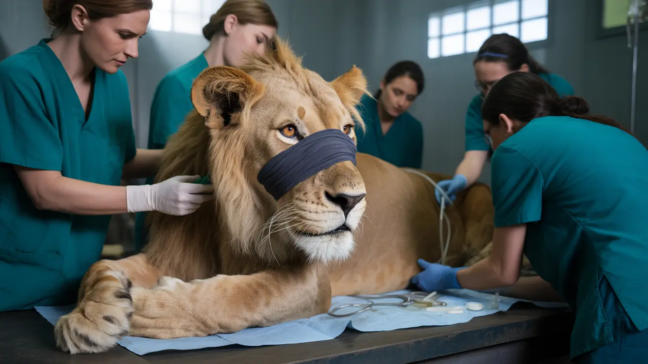 Rescued big cats and bears at former Zoo Luján receiving veterinary care during emergency rescue mission