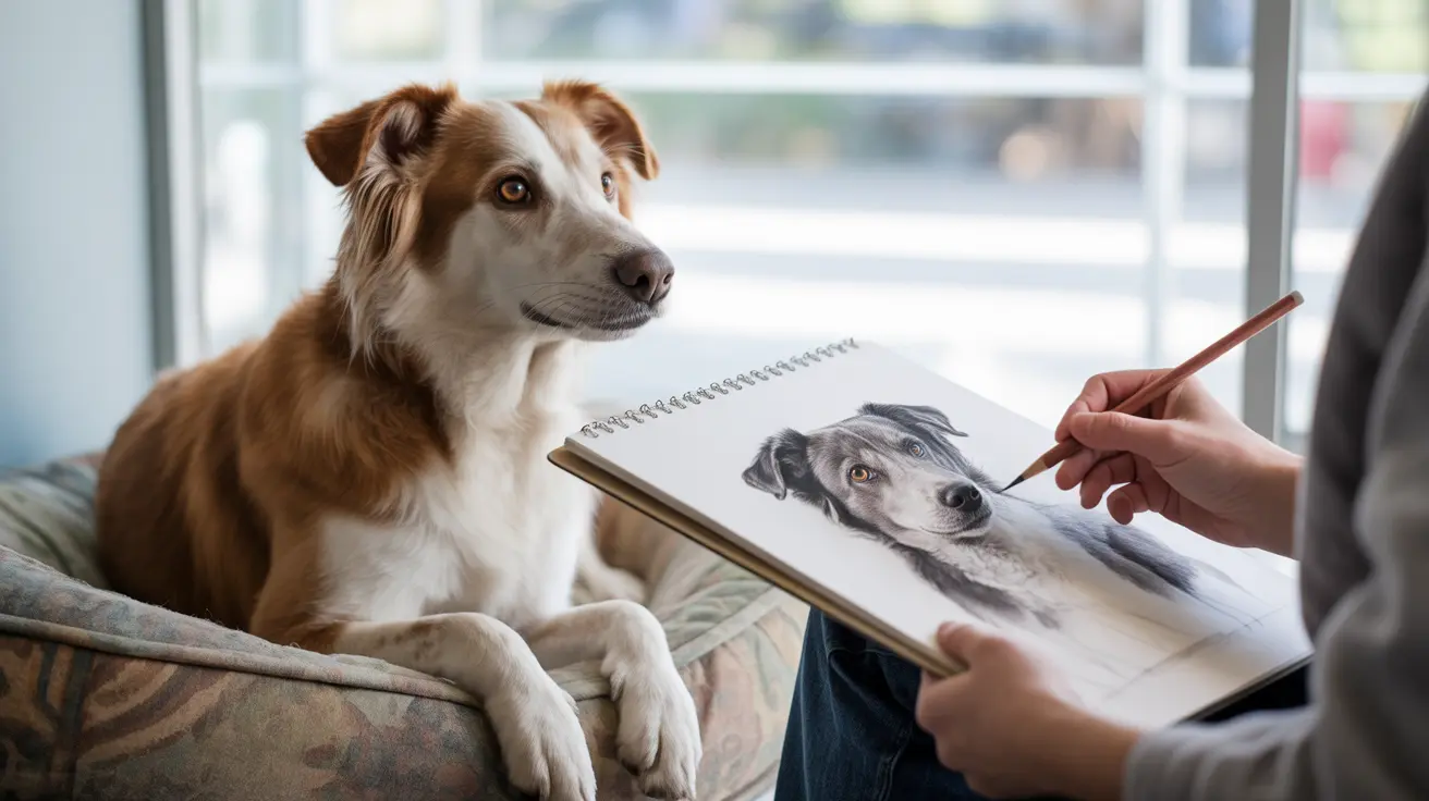 Artists sketching portraits of adoptable shelter animals at Asheville Humane Society adoption event