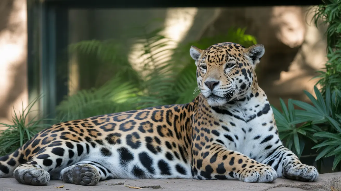 Hattiesburg Zoo staff caring for exotic animals including a jaguar and a giraffe enclosure