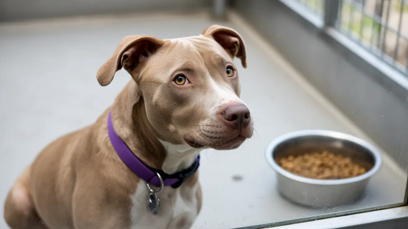 Happy adopted dog being embraced by a family in a home setting