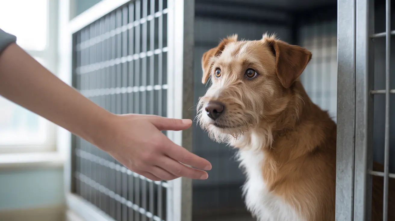 Volunteer caring for a dog at San Antonio Animal Care Services shelter