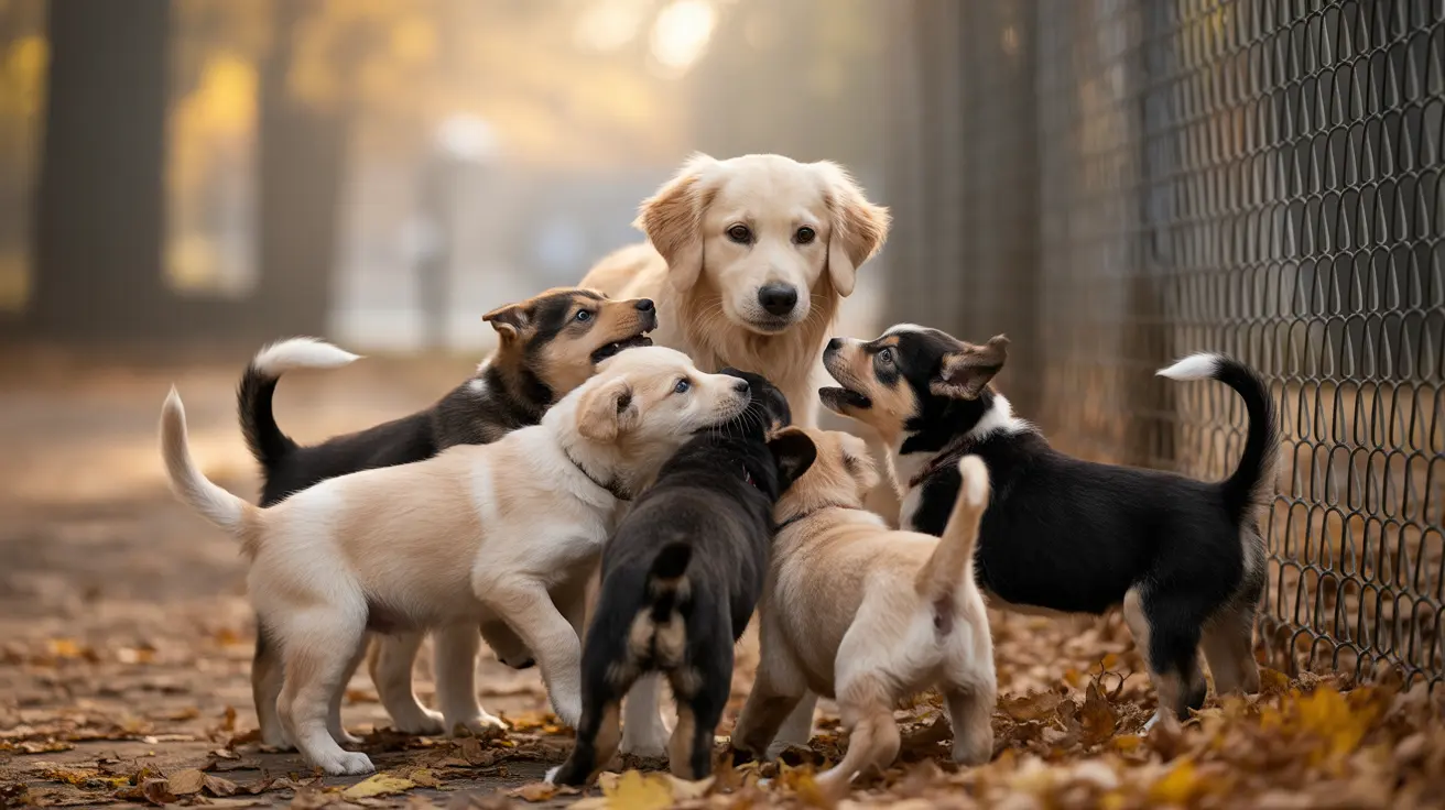 Shelter with abandoned dogs waiting for adoption