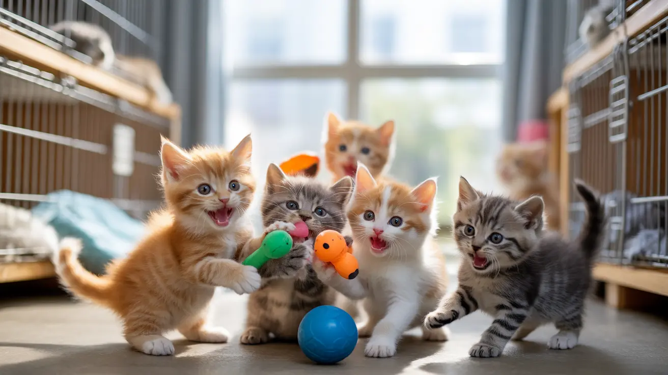 Adoptable kittens featured as rookie athletes in a sports-themed shelter event