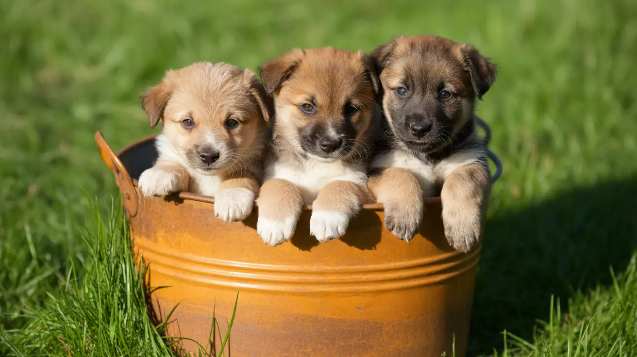 Happy puppy interacting with people during socialization training