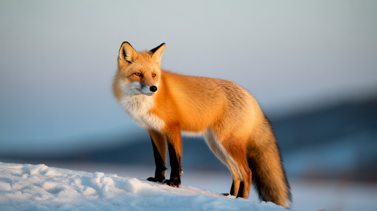 A raccoon exploring a residential backyard near a house