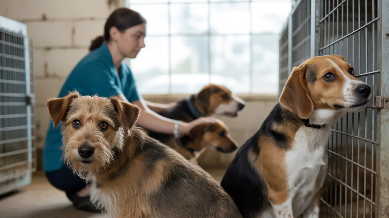 Rescued dogs receiving care after being removed from neglectful conditions in Pierce County, Washington
