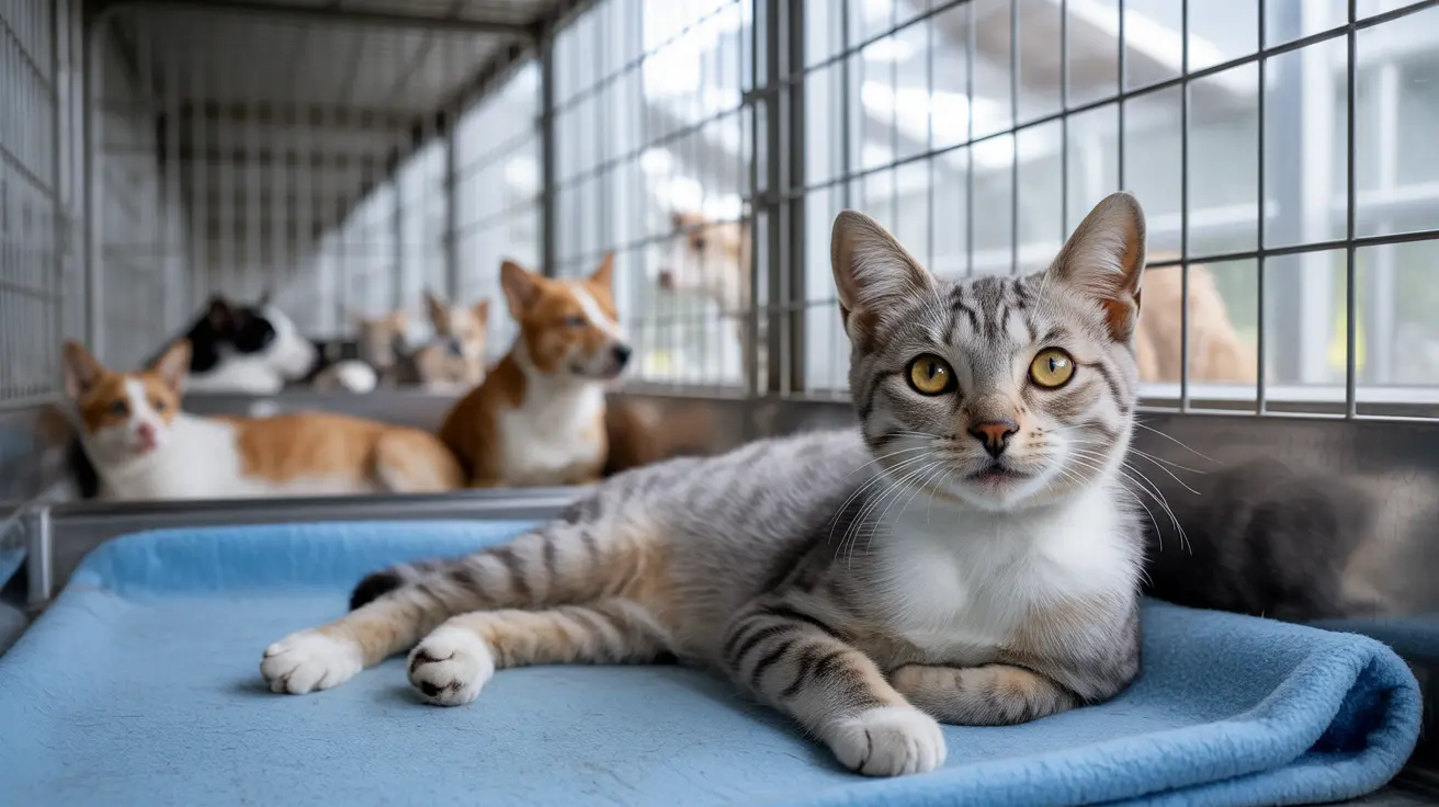 Animals receiving care at Riverdale Animal Shelter during hoarding case rescue efforts