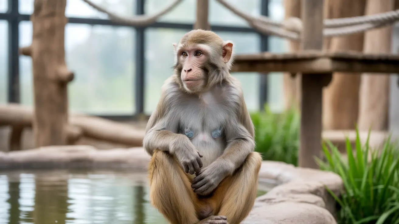 Researchers and nonhuman primates at Oregon National Primate Research Center laboratory