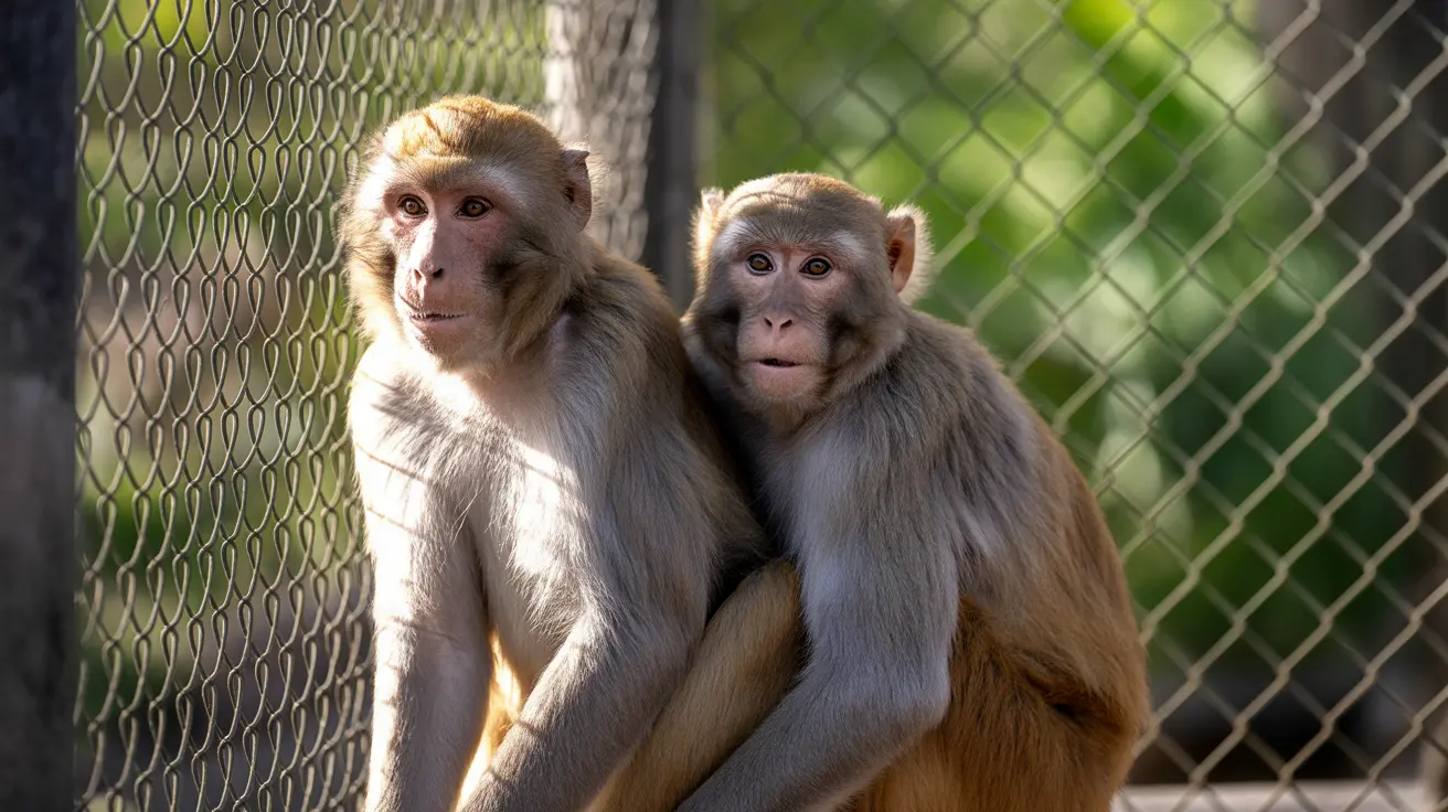 Laboratory setting showing nonhuman primates used in biomedical research