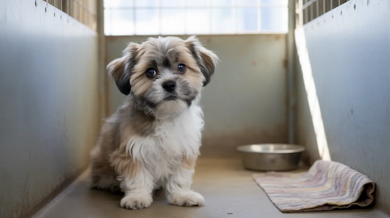 A local animal shelter crowded with abandoned dogs and cats awaiting adoption