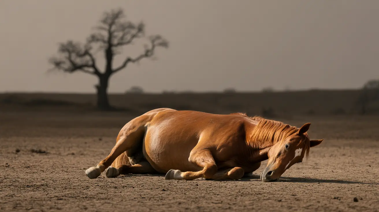 Severely malnourished horse tied to a tree in North Carolina