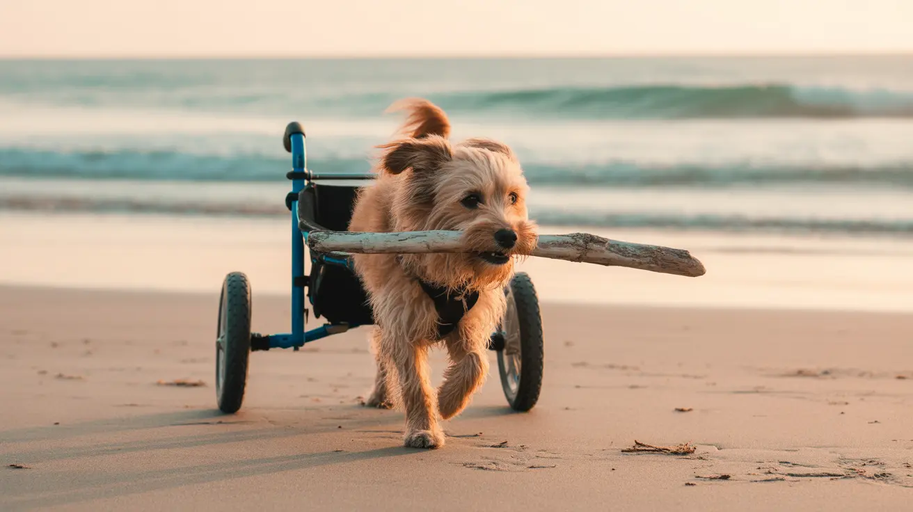 Cora Rose, a bipedal rescue dog walking on her hind legs