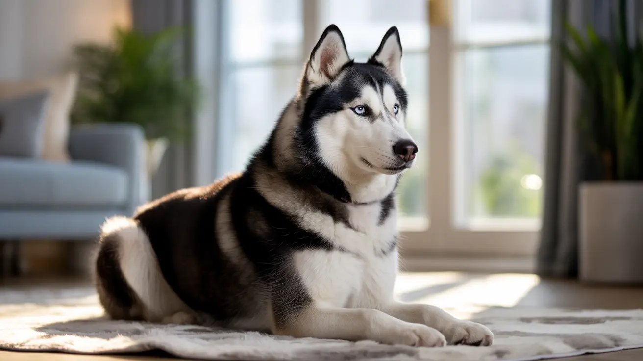 A husky dog shown in a natural outdoor setting symbolizing responsible pet care